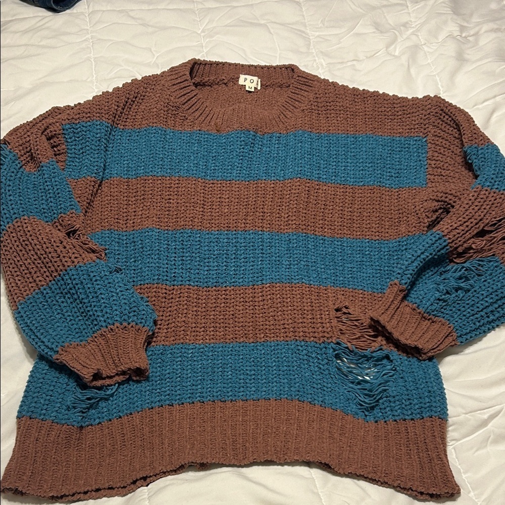 POL  Sweater in Brown and Blue